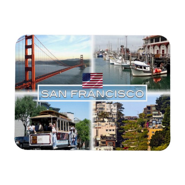 Magnet Flexible US San Francisco - Golden Gate Bridge - Téléphériq (Horizontal)