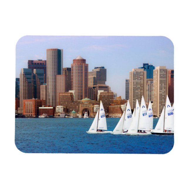 Magnet Flexible USA, Massachusetts. Boston Waterfront Skyline 4 (Horizontal)