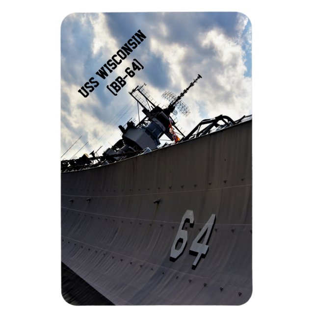 Magnet Flexible USS Wisconsin (BB-64) ~ Bataillon militaire améric (Vertical)