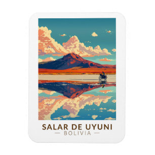 Magnet Flexible Uyuni Salt Flat Bolivia Motorcycle Travel Art