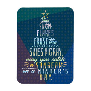Magnet Flexible Vacances d'hiver Noël Arbre de neige Poème