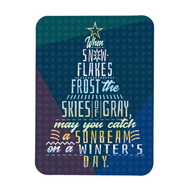 Magnet Flexible Vacances d'hiver Noël Arbre de neige Poème (Vertical)