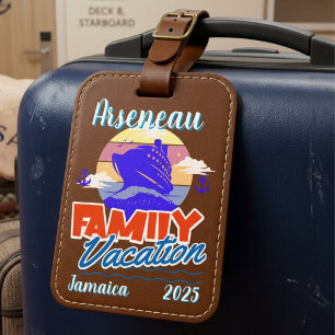 Magnet Flexible Vacances en croisière en famille Brun/Bleu Personn