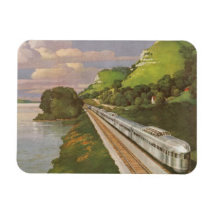 Magnet Flexible Vacances en train vintage, Locomotive dans le pays