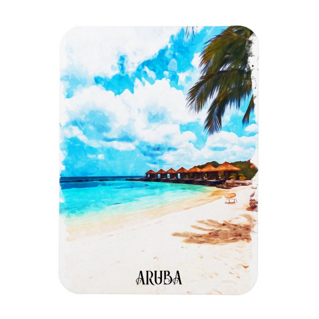 Magnet Flexible Vacances minime sur l'île des Caraïbes à Aruba (Vertical)