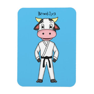 Magnet Flexible Vache mignonne en combinaison kung fu