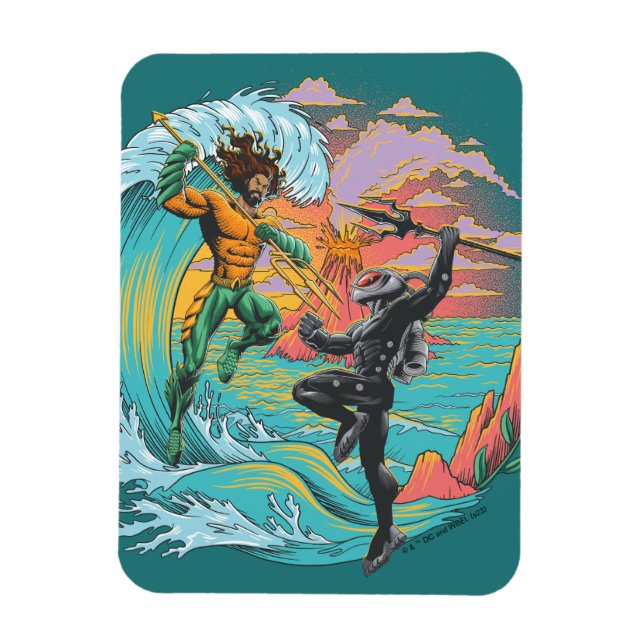 Magnet Flexible Vague marémotrice Aquaman & Black Manta (Vertical)