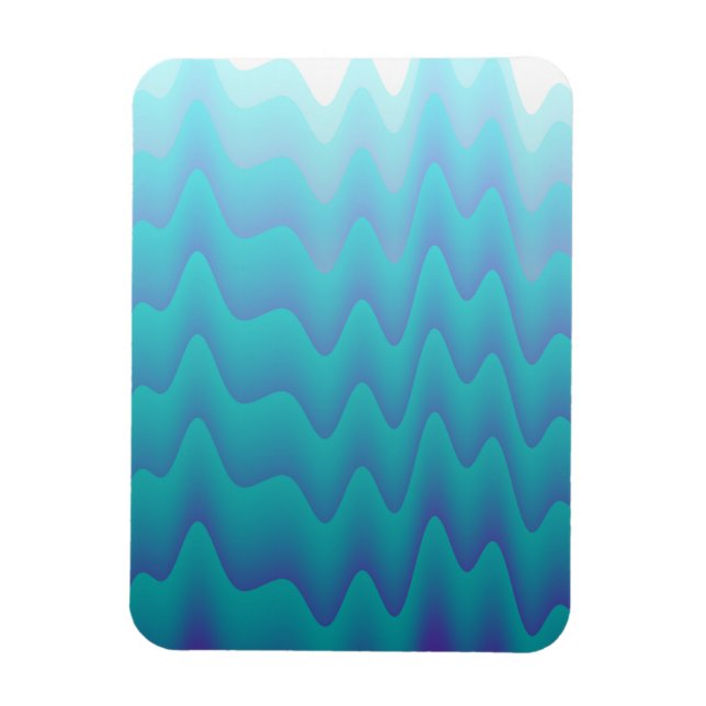 Magnet Flexible Vagues Abstraites Bleu Turquoise (Vertical)