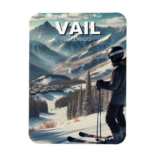 Magnet Flexible Vail Colorado Ski Snowboard (Vertical)