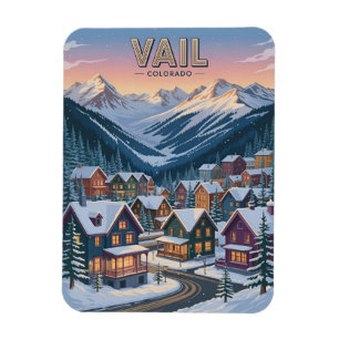 Magnet Flexible Vail colorado vintage extérieur hiver neige ski