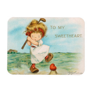 Magnet Flexible Valentine de golf fantaisiste et kitsch, circa 191