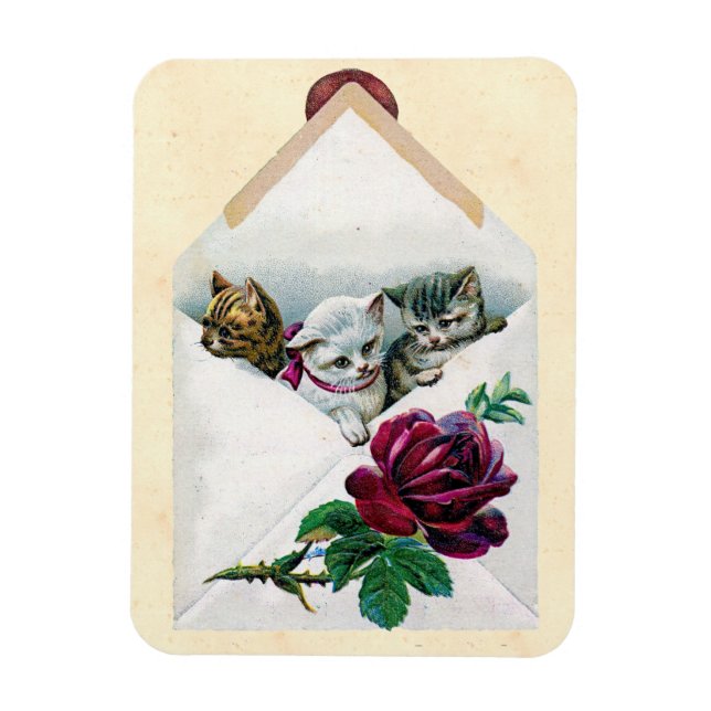 Magnet Flexible Valentine Kittens (Vertical)
