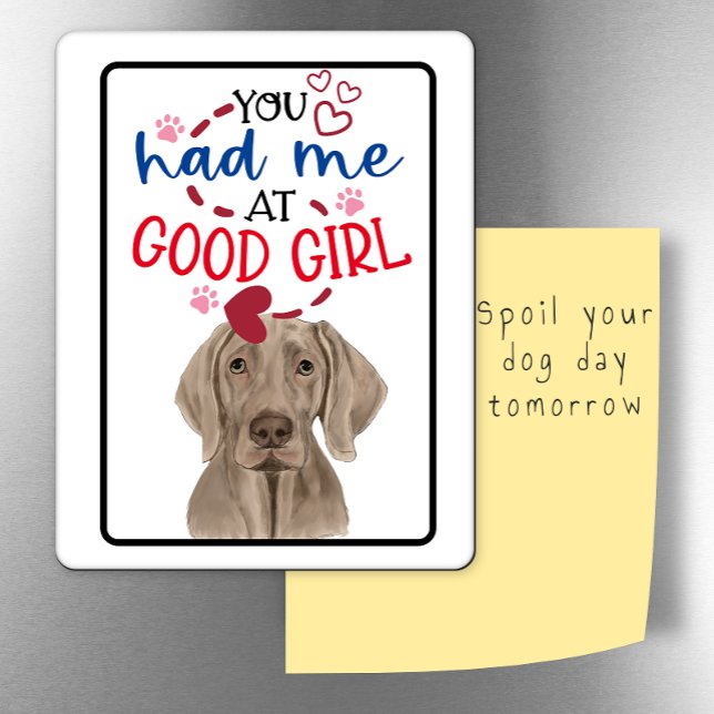 Magnet Flexible Valentine Voeux de votre réfrigérateur Weimaraner (Créateur téléchargé)