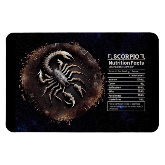 Magnet Flexible Valeur nutritionnelle Scorpio-Thématique (Horizontal)
