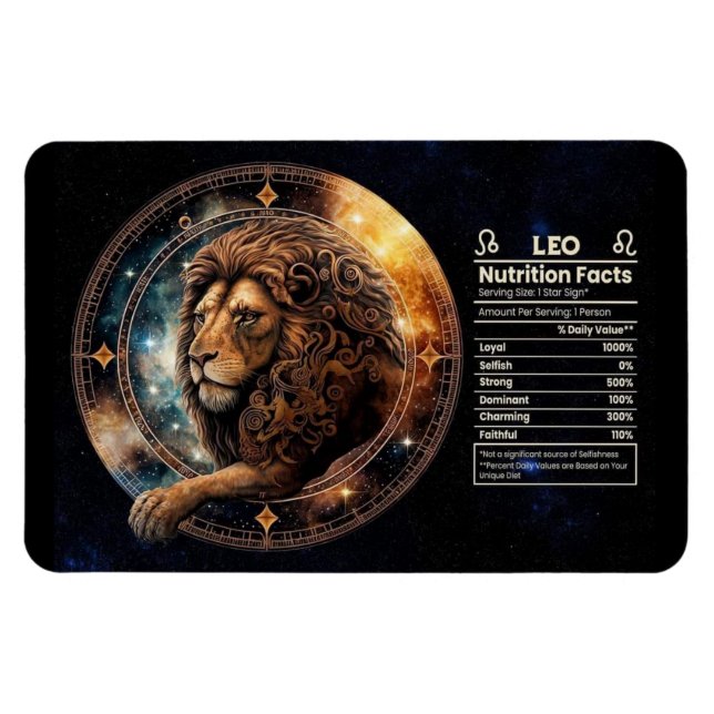 Magnet Flexible Valeur nutritionnelle sur le thème du Lion (Horizontal)