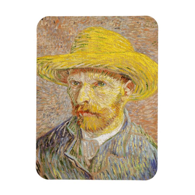 Magnet Flexible Van Gogh Autoportrait avec Casquette de paille (Vertical)