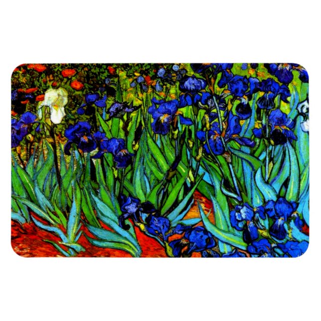 Magnet Flexible Van Gogh - Irises, beau art bleu d'Indigo (Horizontal)