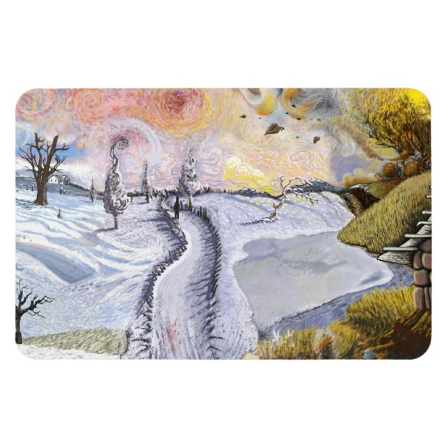 Magnet Flexible Van Gogh : Paysage hivernal (Horizontal)