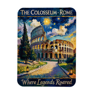Magnet Flexible Van Gogh Starry Nuit Rome Colisée Italie Voyage