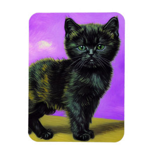 Magnet Flexible Van Gogh Style Cat