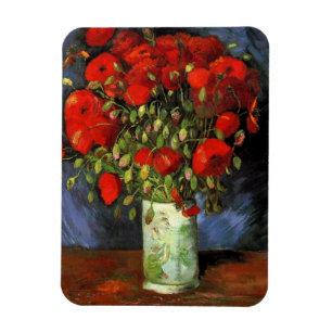 Magnet Flexible Vase avec des pavots rouges par Vincent van Gogh