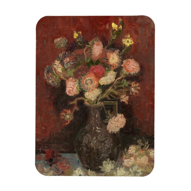 Magnet Flexible Vase avec les chinois maîtres et gladioli van Gogh (Vertical)