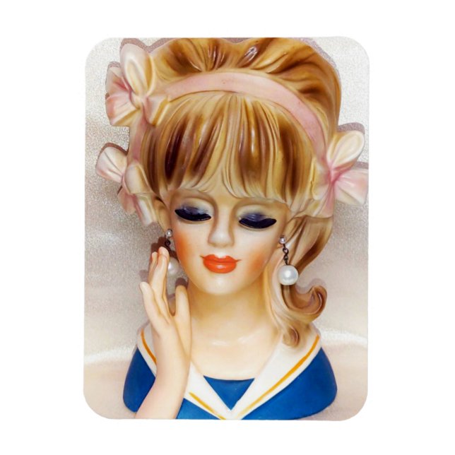 Magnet Flexible Vase de tête de la fille de voile vase rose vaches (Vertical)