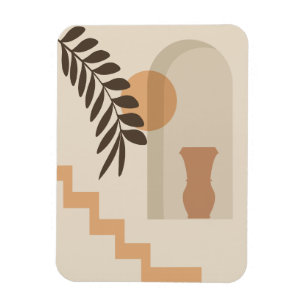 Magnet Flexible Vase Feuille Escalier Soleil, Art Géométrique Abst