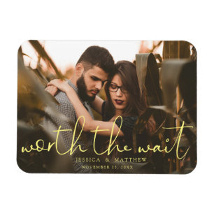 Magnet Flexible Vaut le Mariage d'attente - Script photo moderne