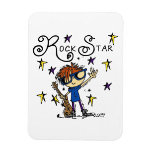 Magnet Flexible Vedette du rock rousse de garçon