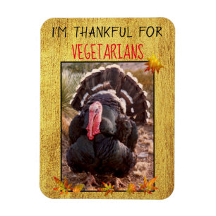 Magnet Flexible Végétarien Thanksgiving Turquie Photo Vegetarian M