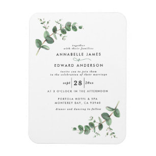 Magnet Flexible Verdure mariage Eucalyptus botanique moderne Invit