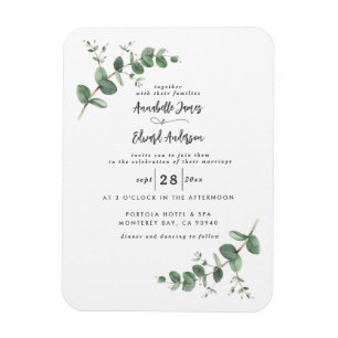 Magnet Flexible Verdure mariage Eucalyptus script botanique invit