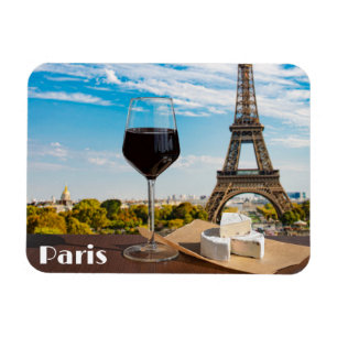Magnet Flexible Verre de vin au brie sur la tour Eiffel