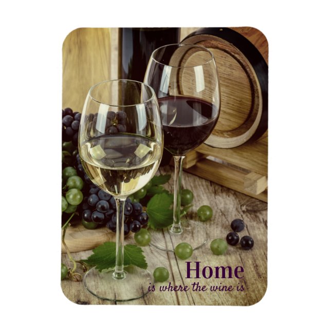 Magnet Flexible Verres à vin rouge et blanc rustiques Raisin Tonne (Vertical)