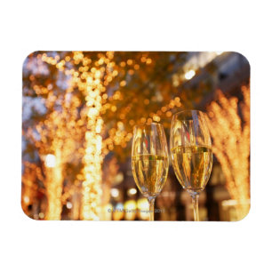 Magnet Flexible Verres de champagne en toiture Noël en ville