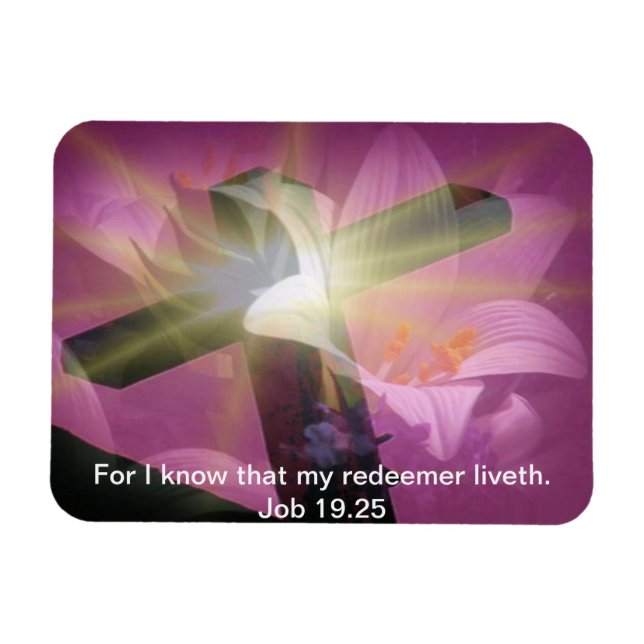 Magnet Flexible verset de la Bible de Pâques Job 19:25 aimant (Horizontal)