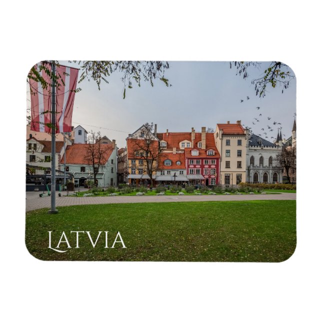 Magnet Flexible Vieille ville de Riga en automne (Horizontal)