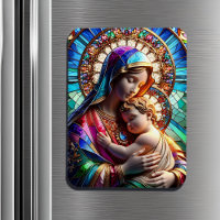 Vierge Marie et Bébé Jésus Vitrail