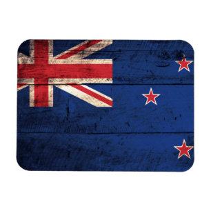Magnet Flexible Vieux drapeau en bois de la Nouvelle Zélande