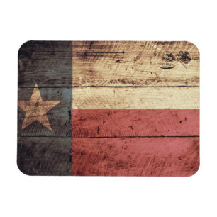 Magnet Flexible Vieux drapeau en bois du Texas