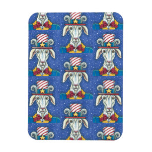 MAGNET FLEXIBLE VIEUX ONCLE DE CHÈVRE SAM, FUNNY FARM PATRIOTIC BI