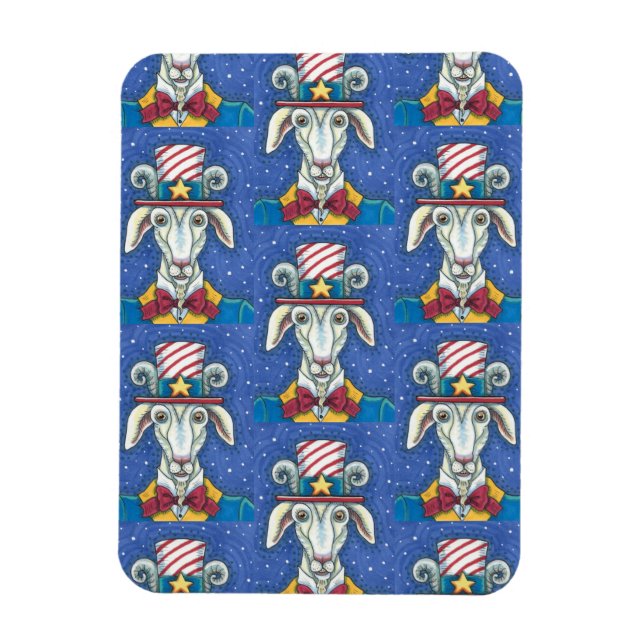 MAGNET FLEXIBLE VIEUX ONCLE DE CHÈVRE SAM, FUNNY FARM PATRIOTIC BI (Vertical)