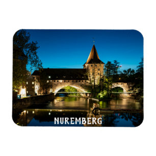 Magnet Flexible Vieux pont médiéval la nuit à Nuremberg