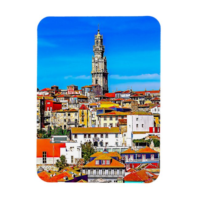 Magnet Flexible Vieux Porto avec tour Clerigos. (Vertical)