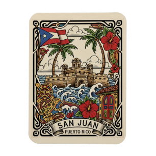 Magnet Flexible Vieux San Juan Porto Rico Voyage