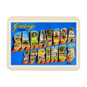 Magnet Flexible Vieux souvenir de voyage de Saratoga Springs New