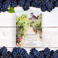 Vignoble Rouge Grange Aquarelle Mariage Enregistre