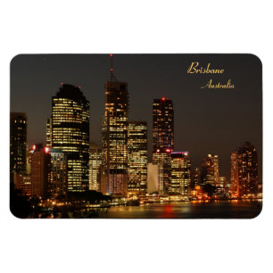 Magnet Flexible Ville de Brisbane, horizon de nuit, Austraila -