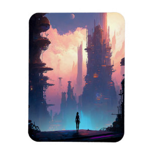 Magnet Flexible Ville futuriste de science-fiction